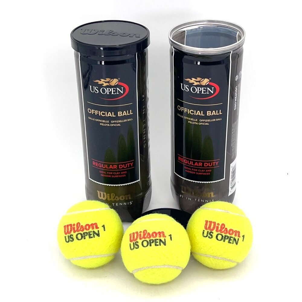 Wilson US Open Official Tennis Balls Regular Duty 2 Cans 6 Balls Clay & Indoor